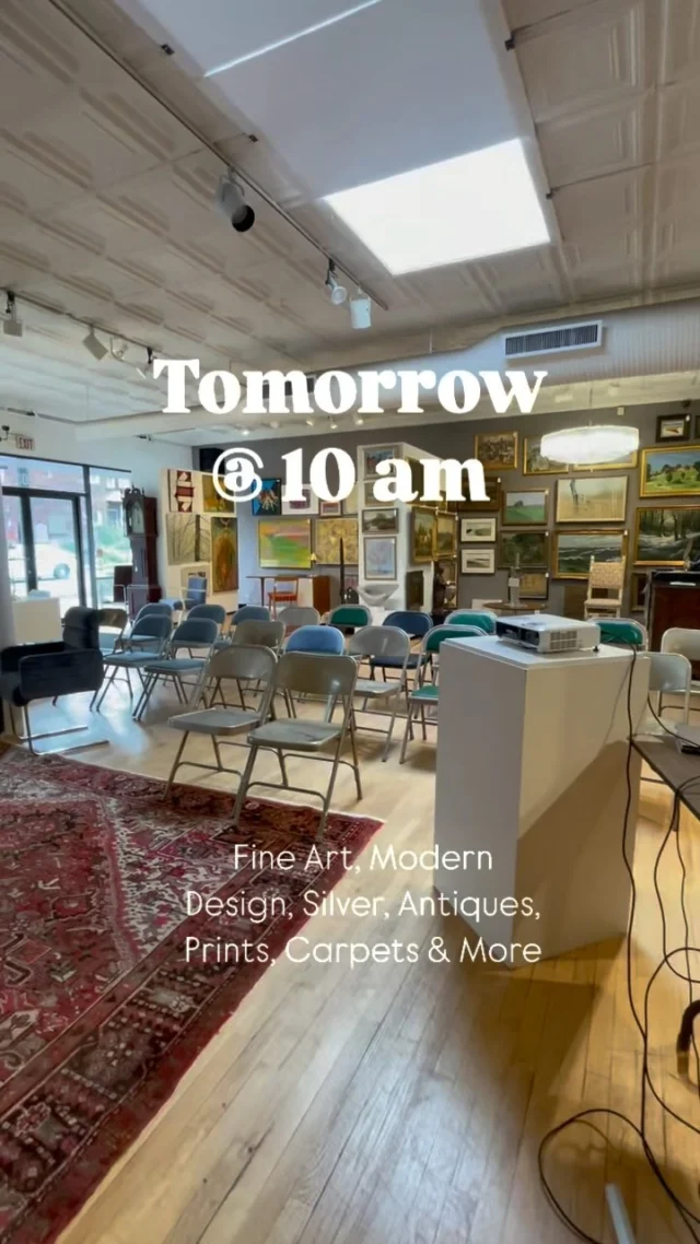 We are all set up for the Live Auction tomorrow, Saturday 9/21 @ 10 am EST🌟

Join us live online or in-house. 

See you there! 
.
.
.
#decorativearts #fineart #modernist #silver #antiques #prints #carpets #moderndesignauction #sculpture #wallart #prints #paintings #modernchairs #lamps #buyunique #designer #thingstodoinpittsburgh #visitpittsburgh